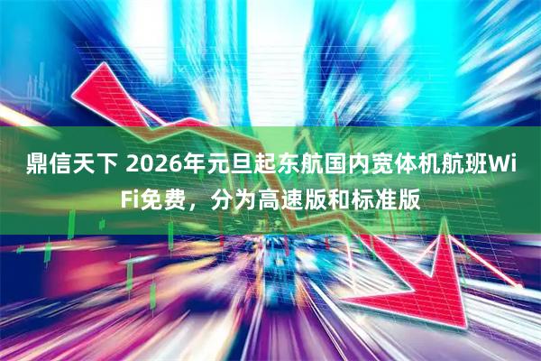 鼎信天下 2026年元旦起东航国内宽体机航班WiFi免费，分为高速版和标准版